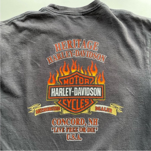 Vintage Harley-Davidson Gray Short Sleeve T-Shirt Live Free or Die NH Men’s L - Picture 5 of 8